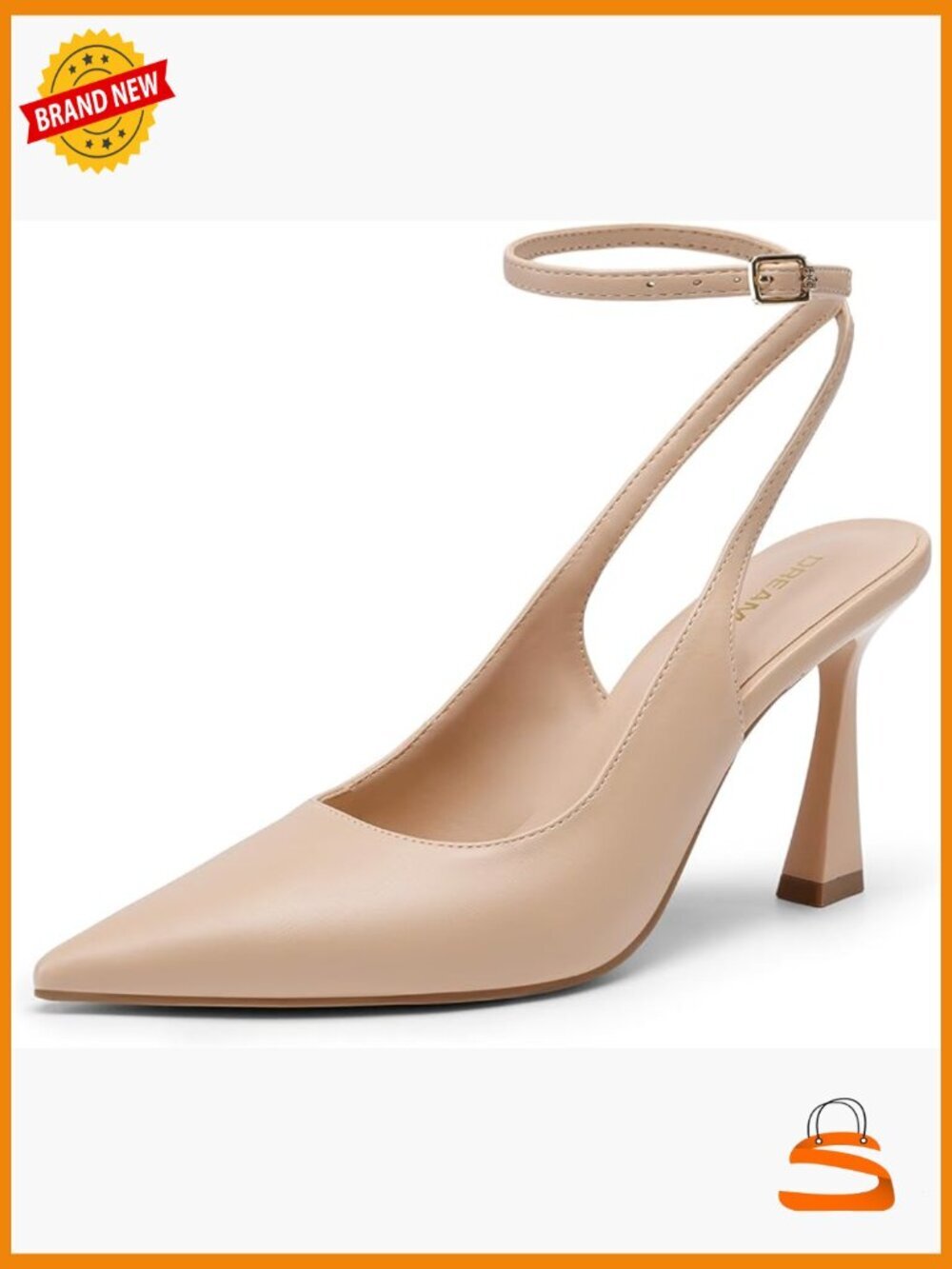 Slingback Block Heel Pumps Pointed Toe Dress Shoes Work Heels